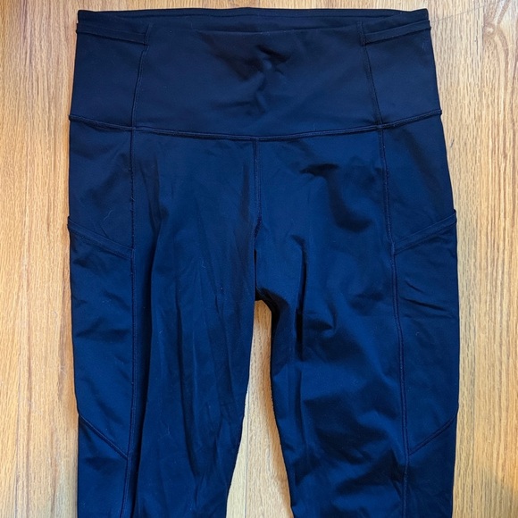 Lululemon sz 8 Fast & Free Crop II Nulux 19" Black High-Waisted Leggings - Picture 9 of 14